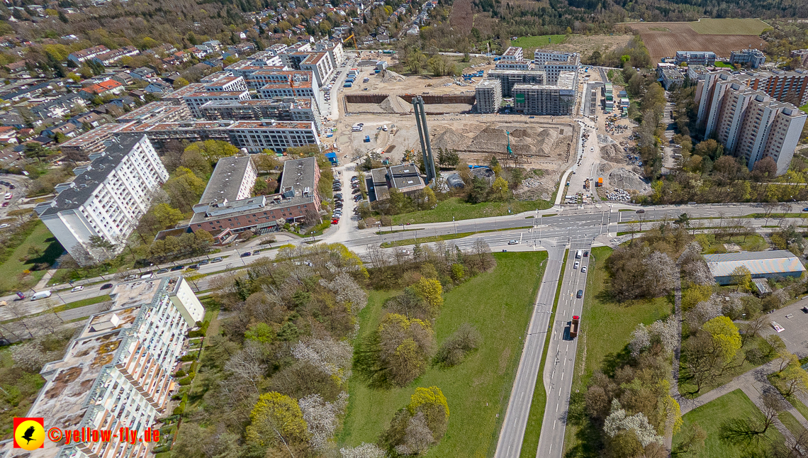 21.04.2023 - Luftbilder von der Baustelle Alexisquartier und Pandion Verde in Neuperlach